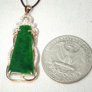 Cert'd 925 Silver mosaic Green Natural A JADE jadeite vogue Pendant